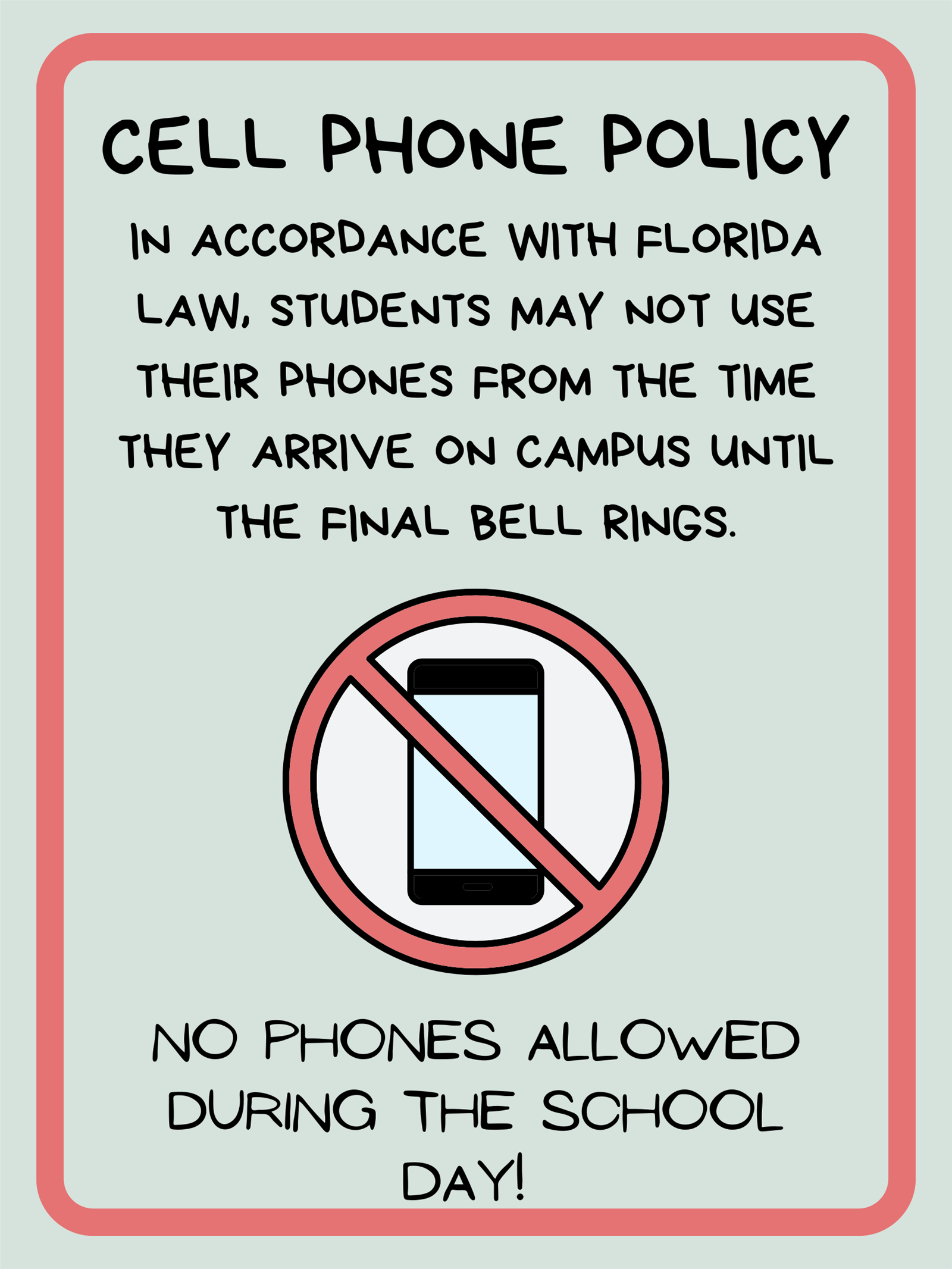  cell phone policy